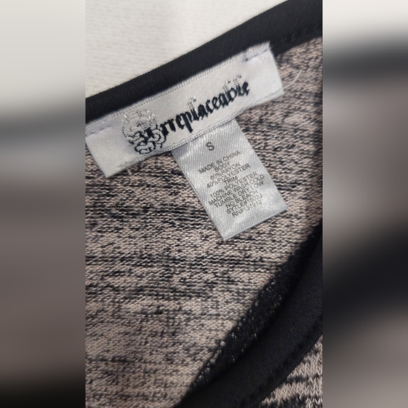 Free People Black and Gray Knit Mini Dress - Picture 6 of 6